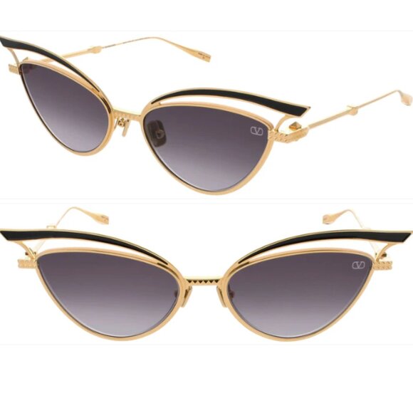 NWT VALENTINO SUNGLASSES V-GLASSLINER GOLD GRAY SUNGLASSES VALENTINO VLS-118A main image 5